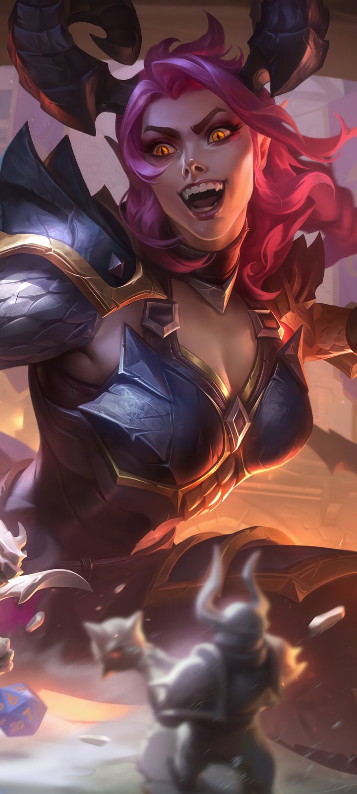 Shyvana в доспехах из League of Legends - Обои для Xiaomi Redmi 10C/C40/C51, Samsung Galaxy A12/A02s/A03/M12 в разрешении 720x1600