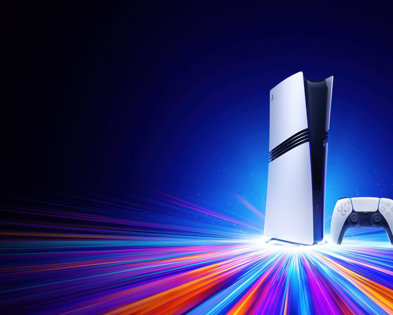 PlayStation 5 Pro и неон - SXGA обои в разрешении 1280x1024