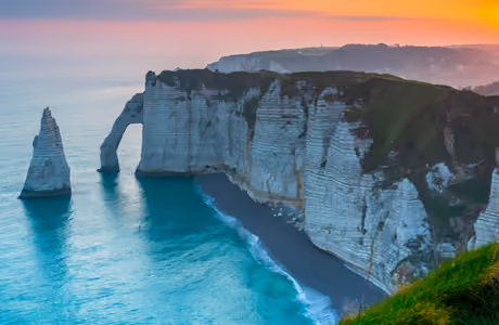 Arch Wallpapers for Samsung Galaxy Tab (1340x1340): France, rock, coast, sunset