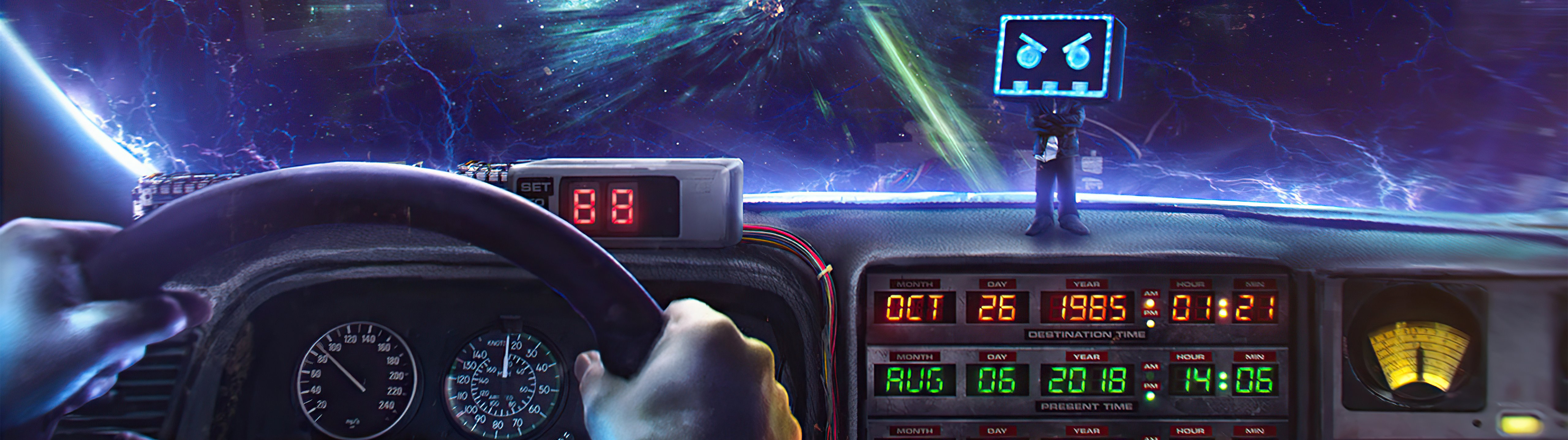 DeLorean Salon from Back to the Future - UltraWide 32:9 wallpapers in 5120x1440 resolution