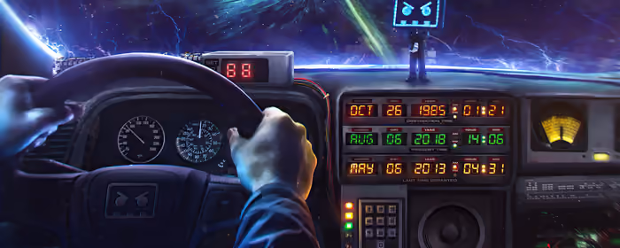 Обои машины: DeLorean DMC-12, Назад в будущее, приборная панель, экран