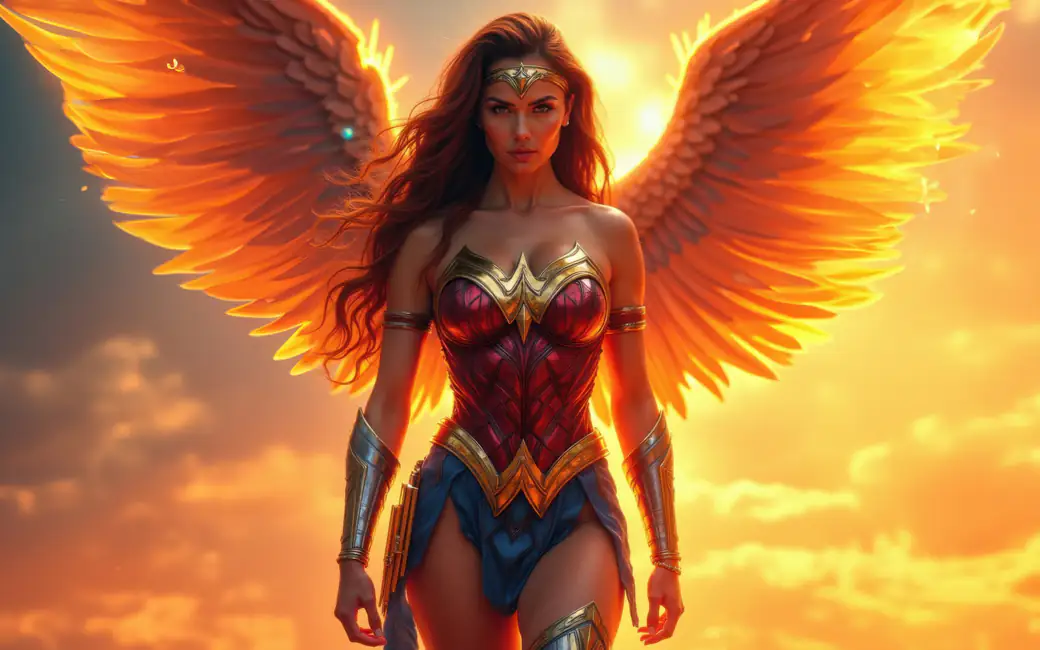 Wonder Woman Armor with Wings — desktop and phone wallpaper, free download