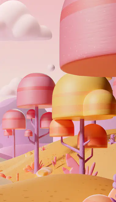 imagination Wallpapers for iPhone 17 Pro/17/16 Pro (1206x2622): surrealism, clouds, pastel, field
