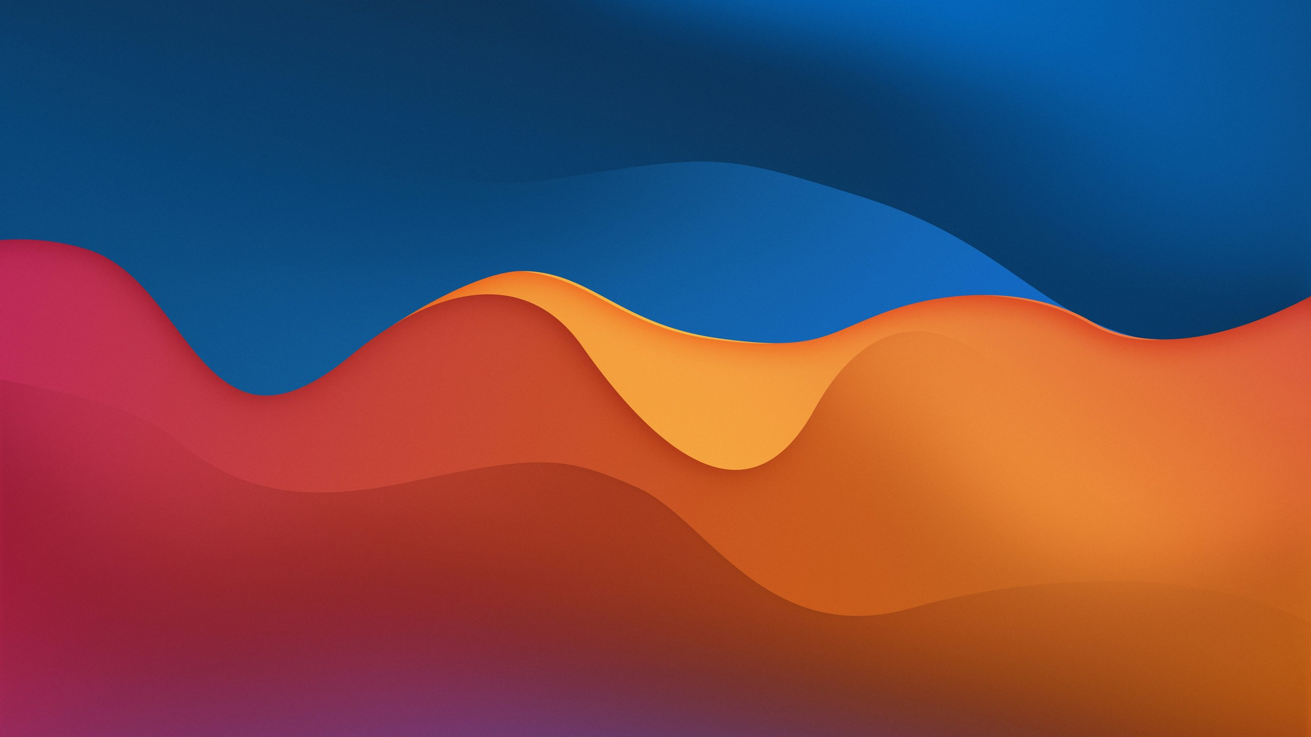 Orange Gradient Waves Pattern - 2K Quad HD wallpapers in 2560x1440 resolution