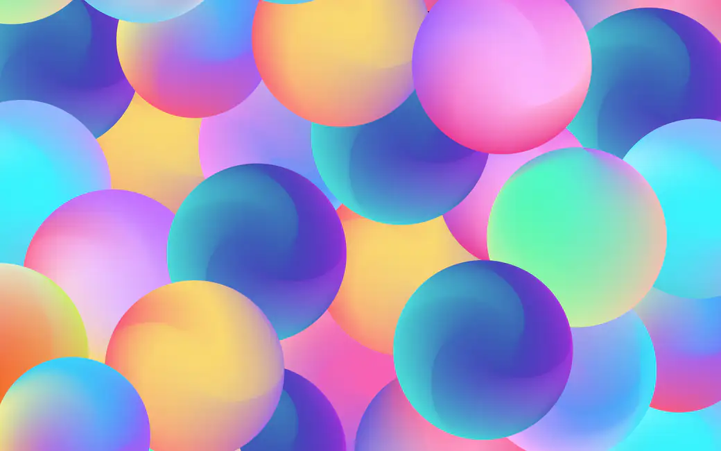 Confetti of colorful balls — desktop and phone wallpaper, free download