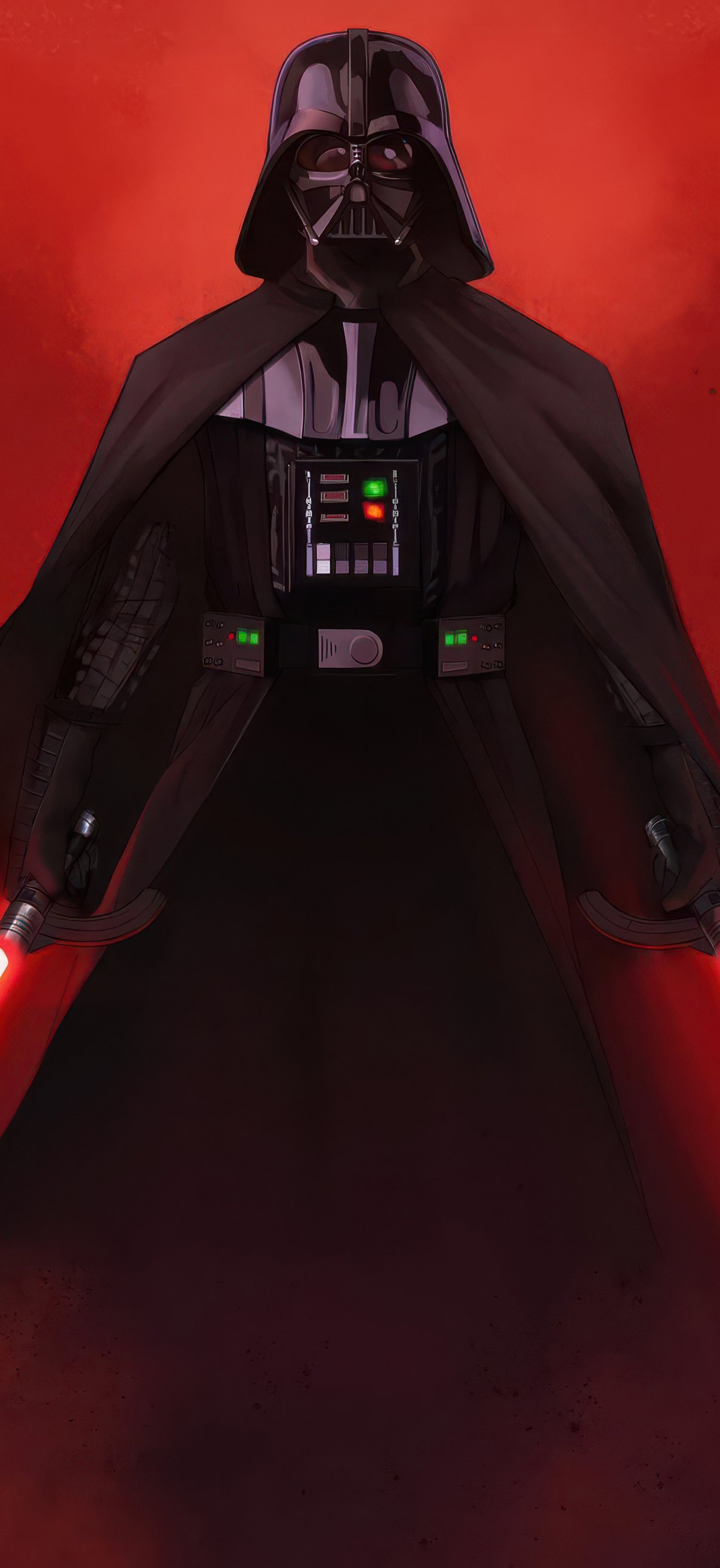 Darth Vader with Dual Red Lightsabers - Wallpapers for iPhone 17 Pro/17/16 Pro in 1206x2622 resolution
