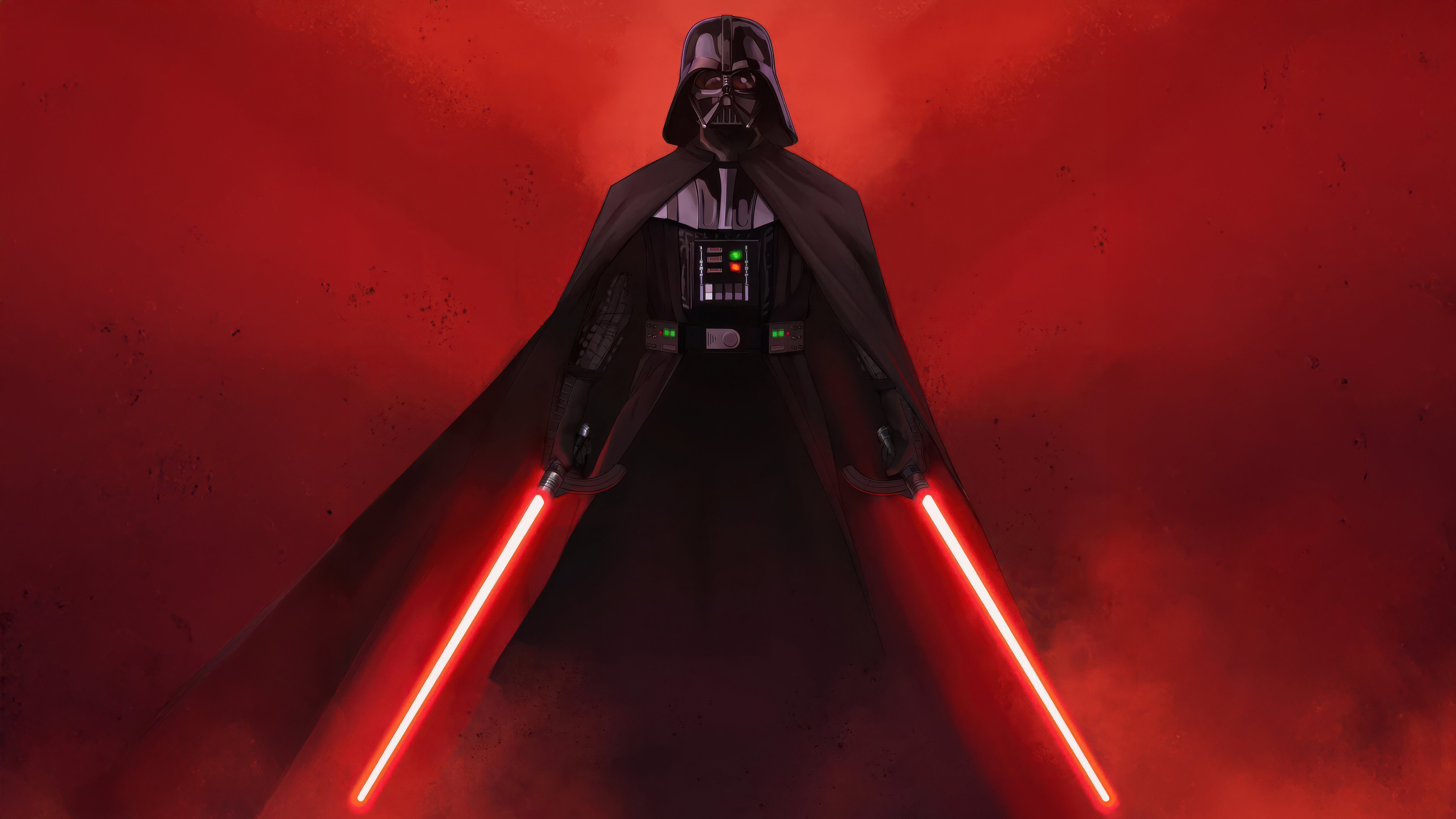 Darth Vader with Dual Red Lightsabers - Wallpapers for Apple iMac 24″ in 4480x2520 resolution