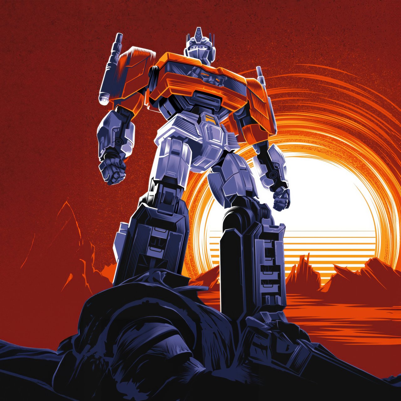 Optimus Prime на закате - Обои для Lenovo, Huawei в разрешении 1280x1280