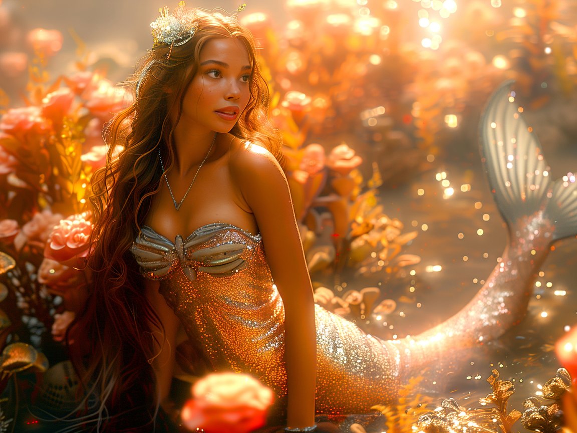 Beautiful mermaid underwater - XGA+ wallpapers in 1152x864 resolution