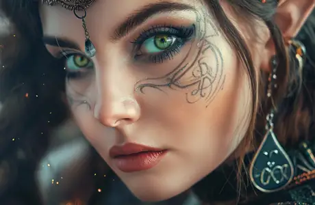 Wallpapers for Apple iPad 1 (1024x1024): elf, girl, tattoos, portrait