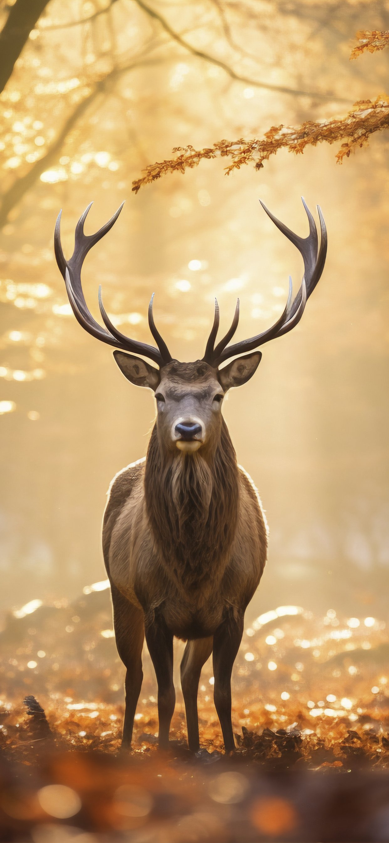 Deer in Autumn Forest Morning - Wallpapers for iPhone 11 Pro Max in 1242x2688 resolution