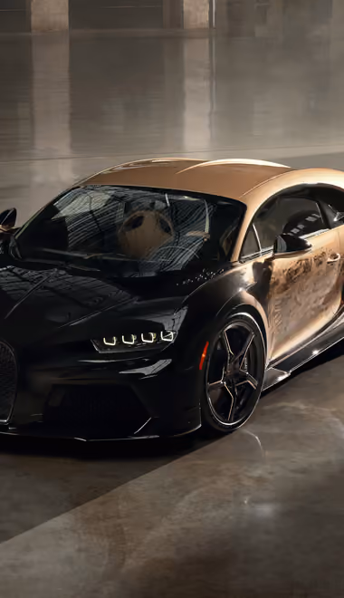 Cars wallpapers: Bugatti Chiron, customization, gold, power