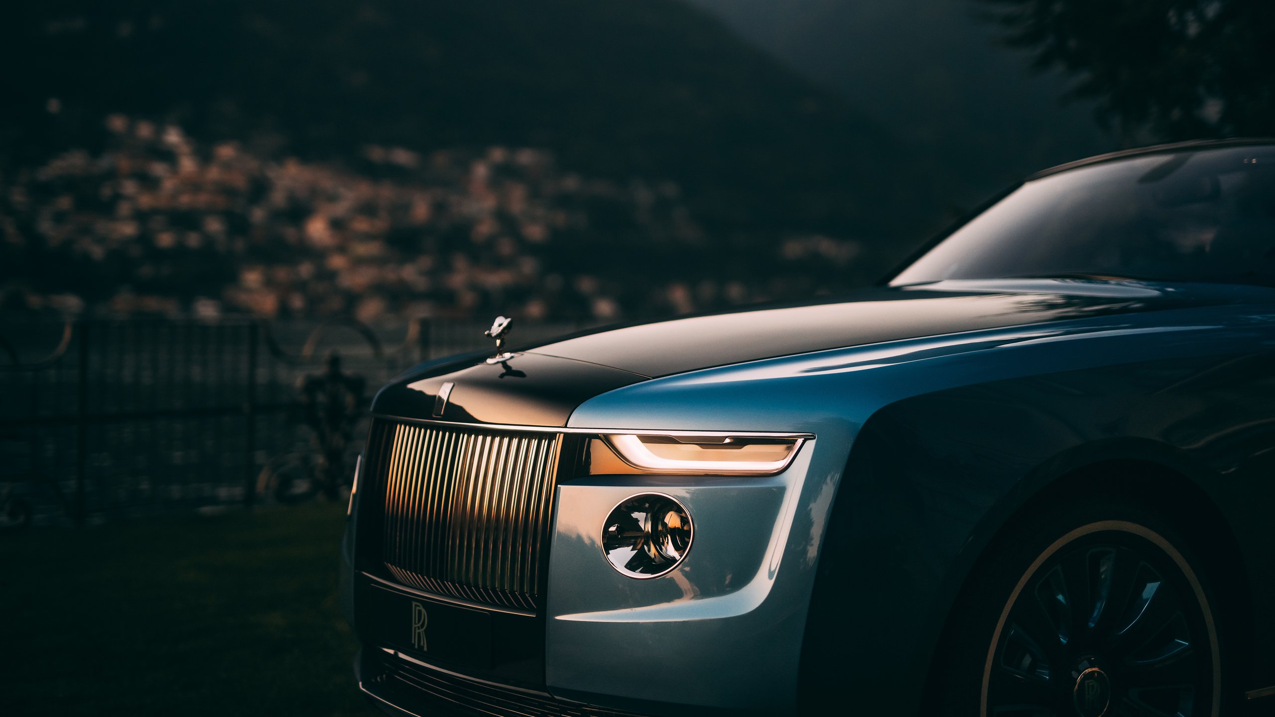 Rolls-Royce Boat Tail evening front view - 2K Quad HD wallpapers in 2560x1440 resolution