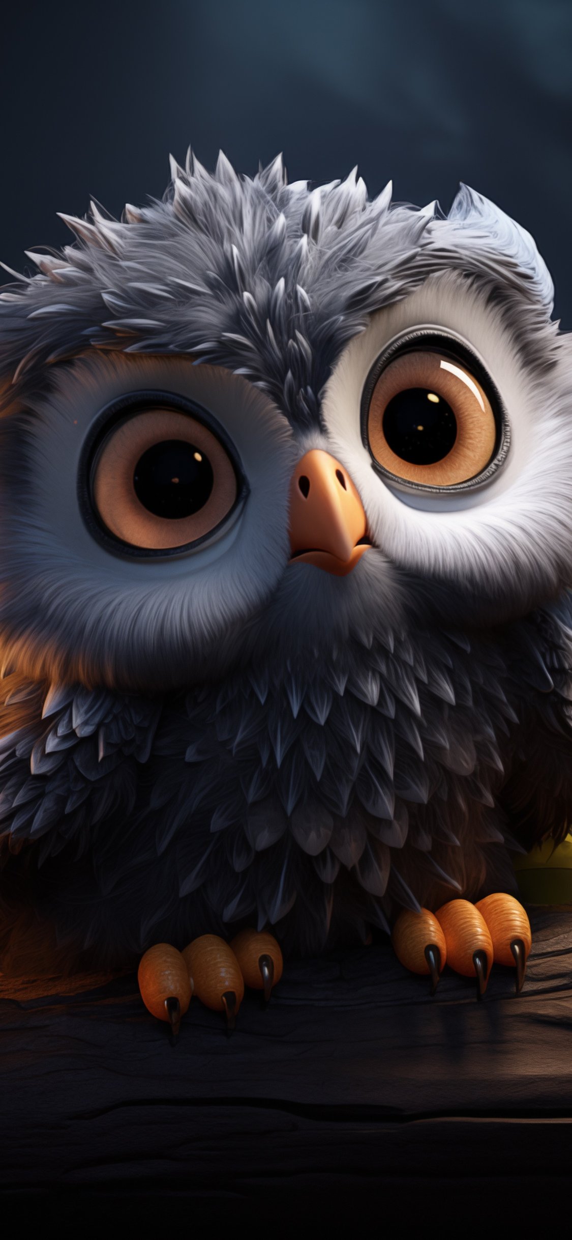 Cute owl sitting on tree branch - Wallpapers for iPhone X/XS/11 Pro in 1125x2436 resolution