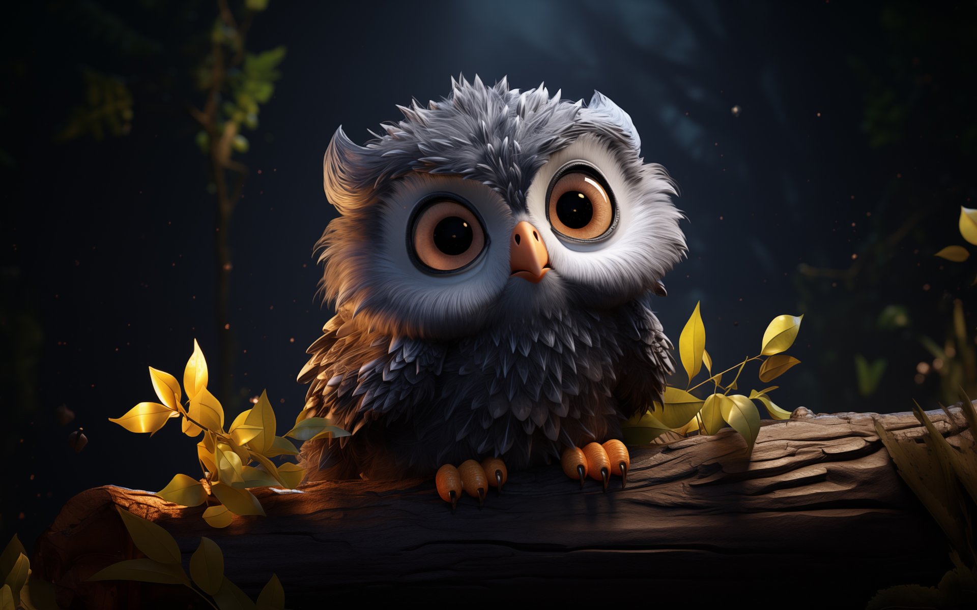 Cute owl sitting on tree branch - WUXGA wallpapers in 1920x1200 resolution