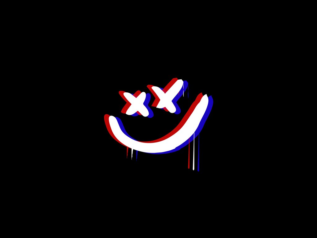 Глитч-смайлик - XVGA обои в разрешении 1024x768