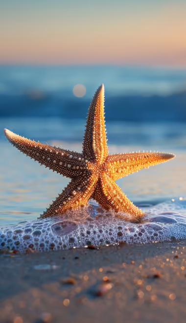 Обои морская звезда для TECNO/Infinix (1080x2460): морская звезда, пляж, океан, закат