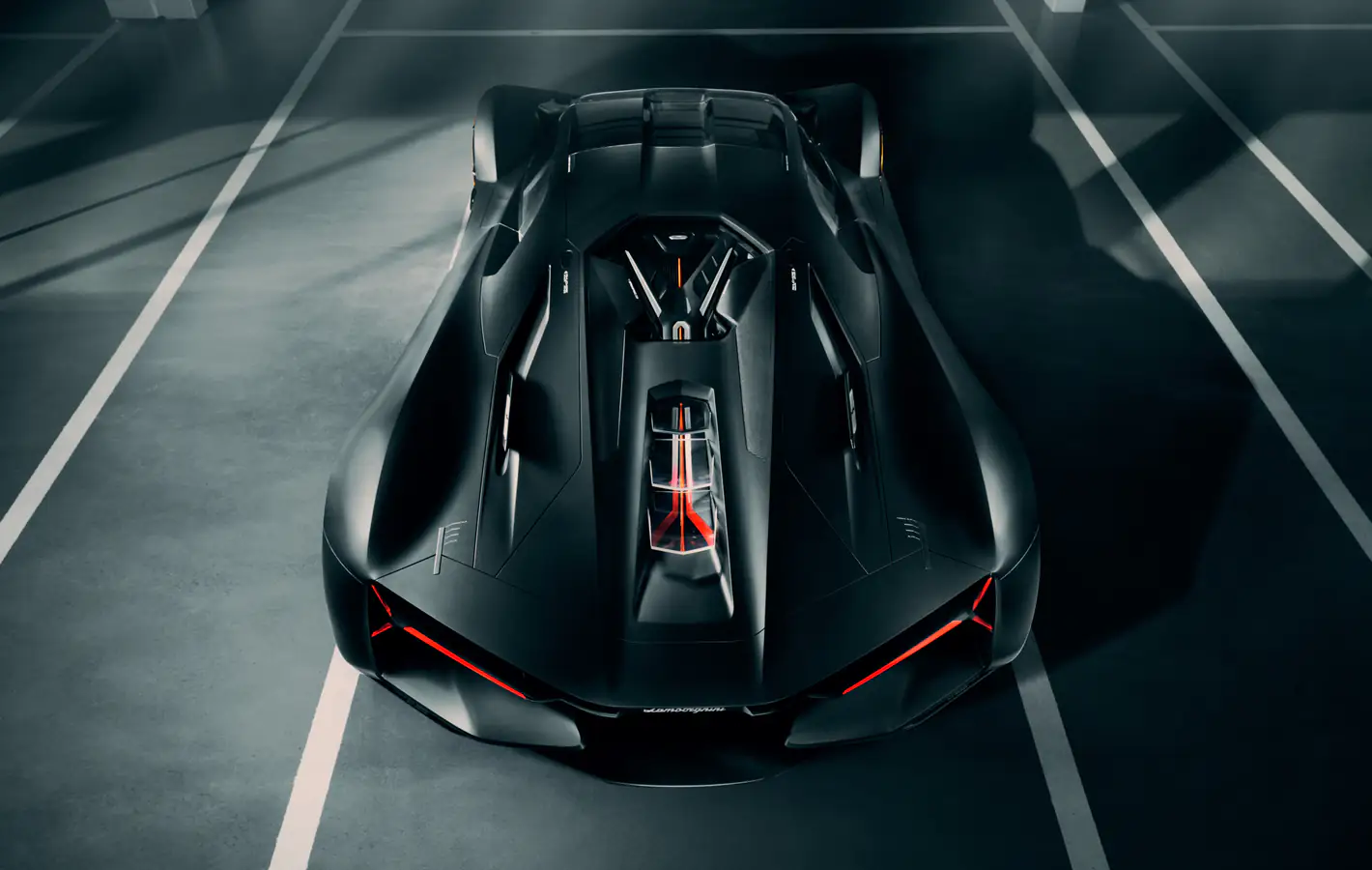 Lamborghini Terzo Millennio, вид сзади — обои на рабочий стол и телефон