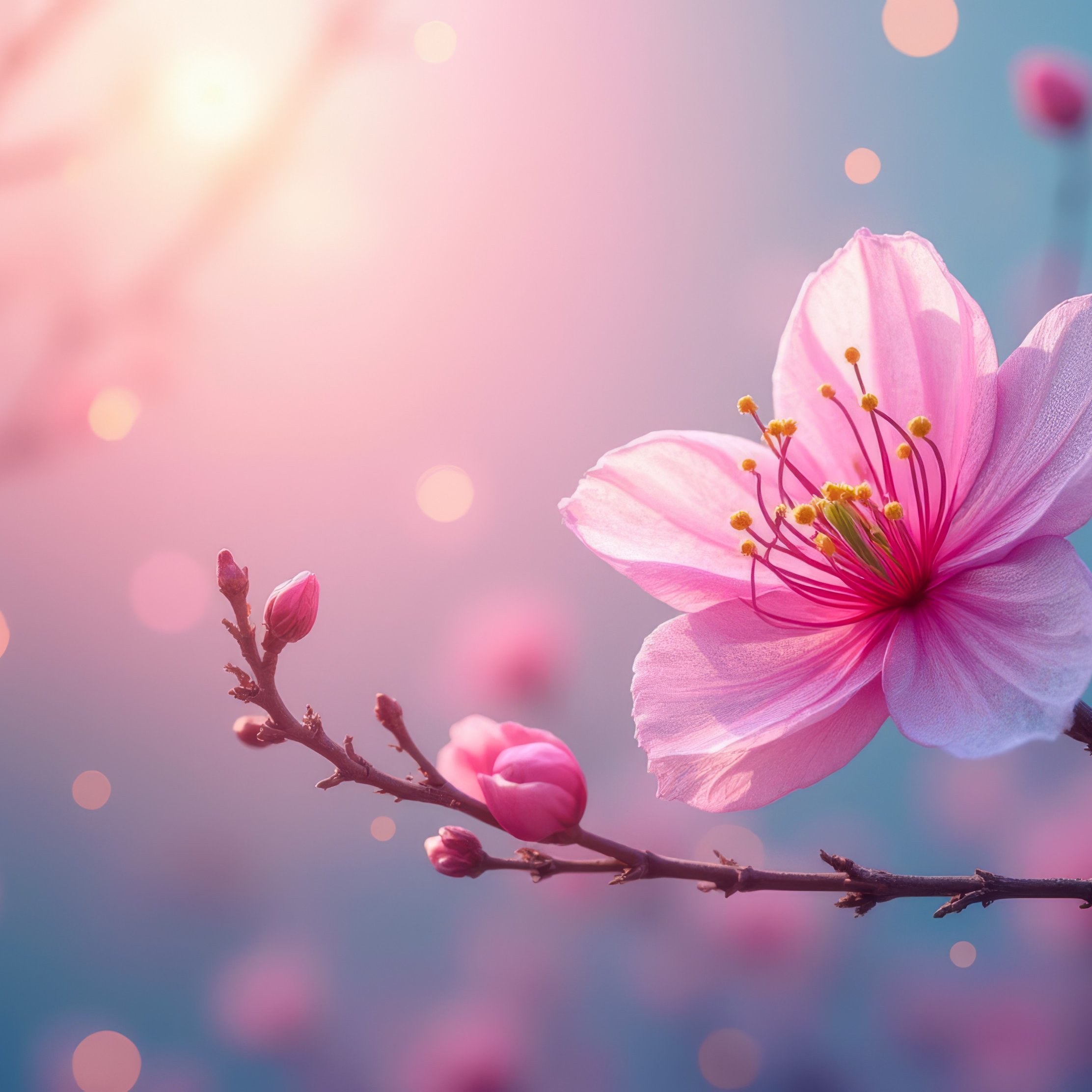 Pink Sakura Blossom on Branch - Wallpapers for iPad Pro 10.5″ in 2224x2224 resolution