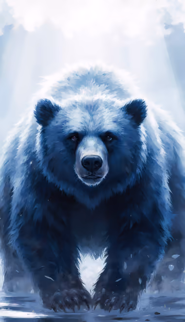 Обои хищник для iPhone 4/4S (640x960): медведь, лес, ночь, лунный свет