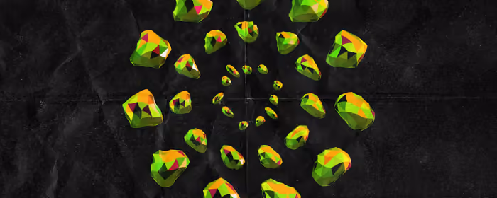 Обои геометрия для двух мониторов (7680x2160): low poly, драгоценный камень, кристаллы, минерал