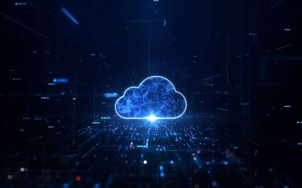 Glowing Digital Cloud — desktop and phone wallpaper, free download