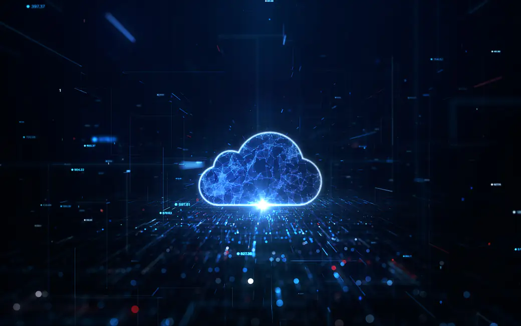 Glowing Digital Cloud — desktop and phone wallpaper, free download