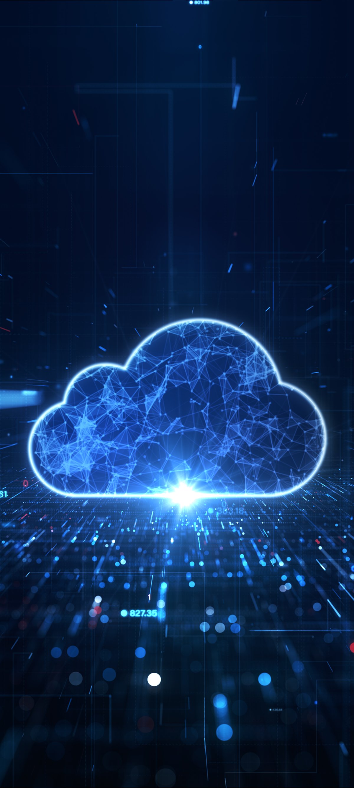 Glowing Digital Cloud - Wallpapers for Xiaomi 15 in 1200x2670 resolution