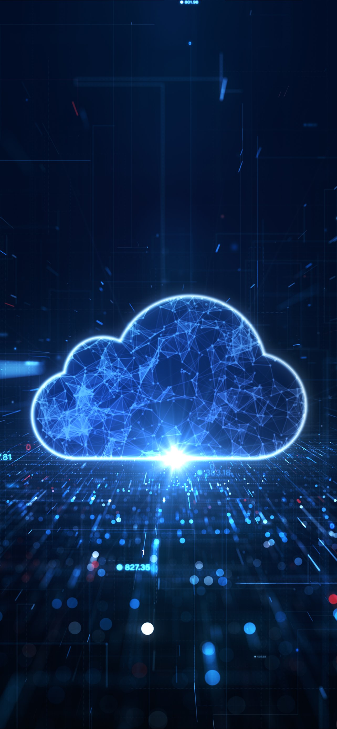 Glowing Digital Cloud - Wallpapers for iPhone 13 Pro Max/12 Pro Max/14 Plus in 1284x2778 resolution