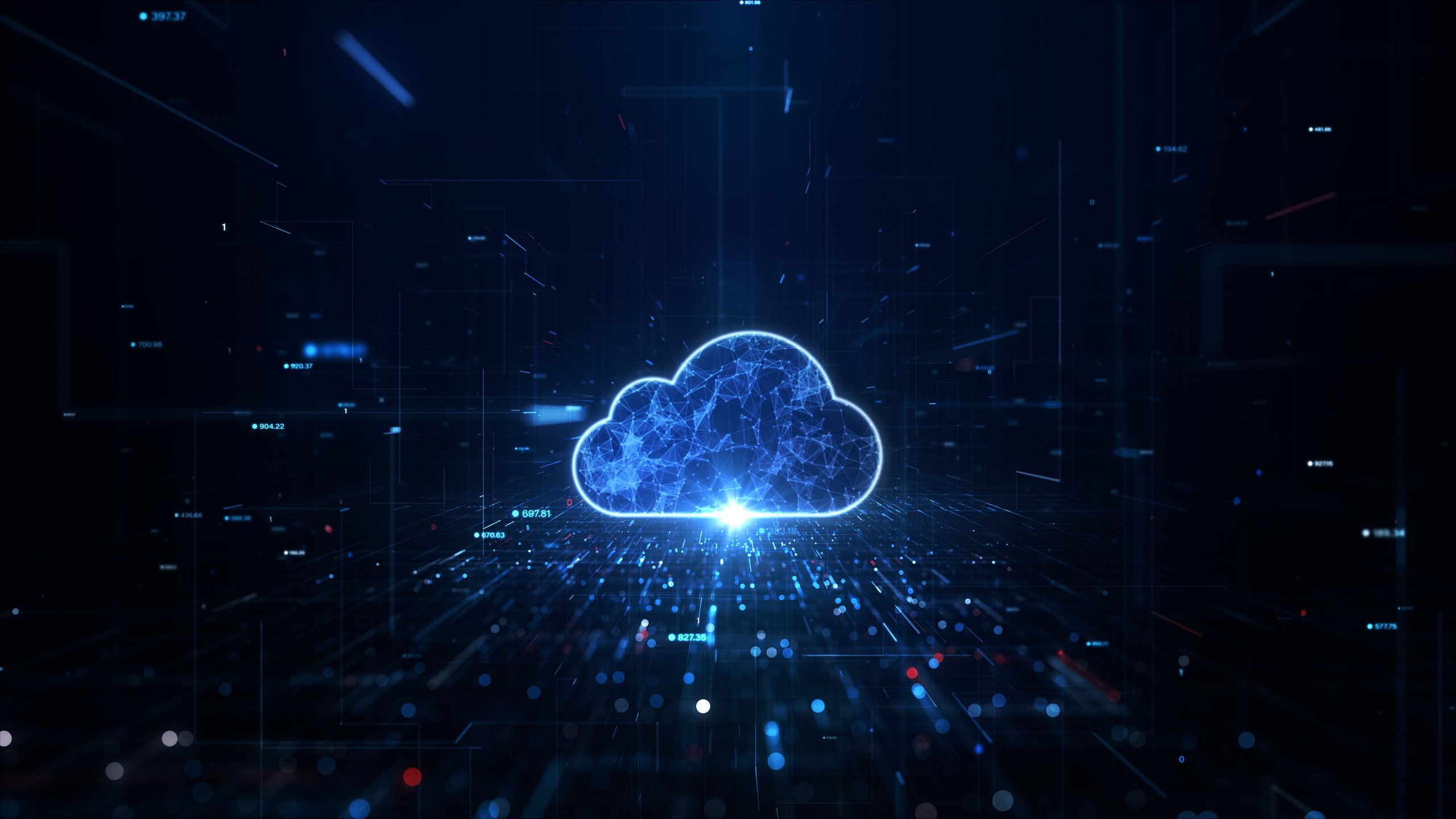 Glowing Digital Cloud - 2K Quad HD wallpapers in 2560x1440 resolution