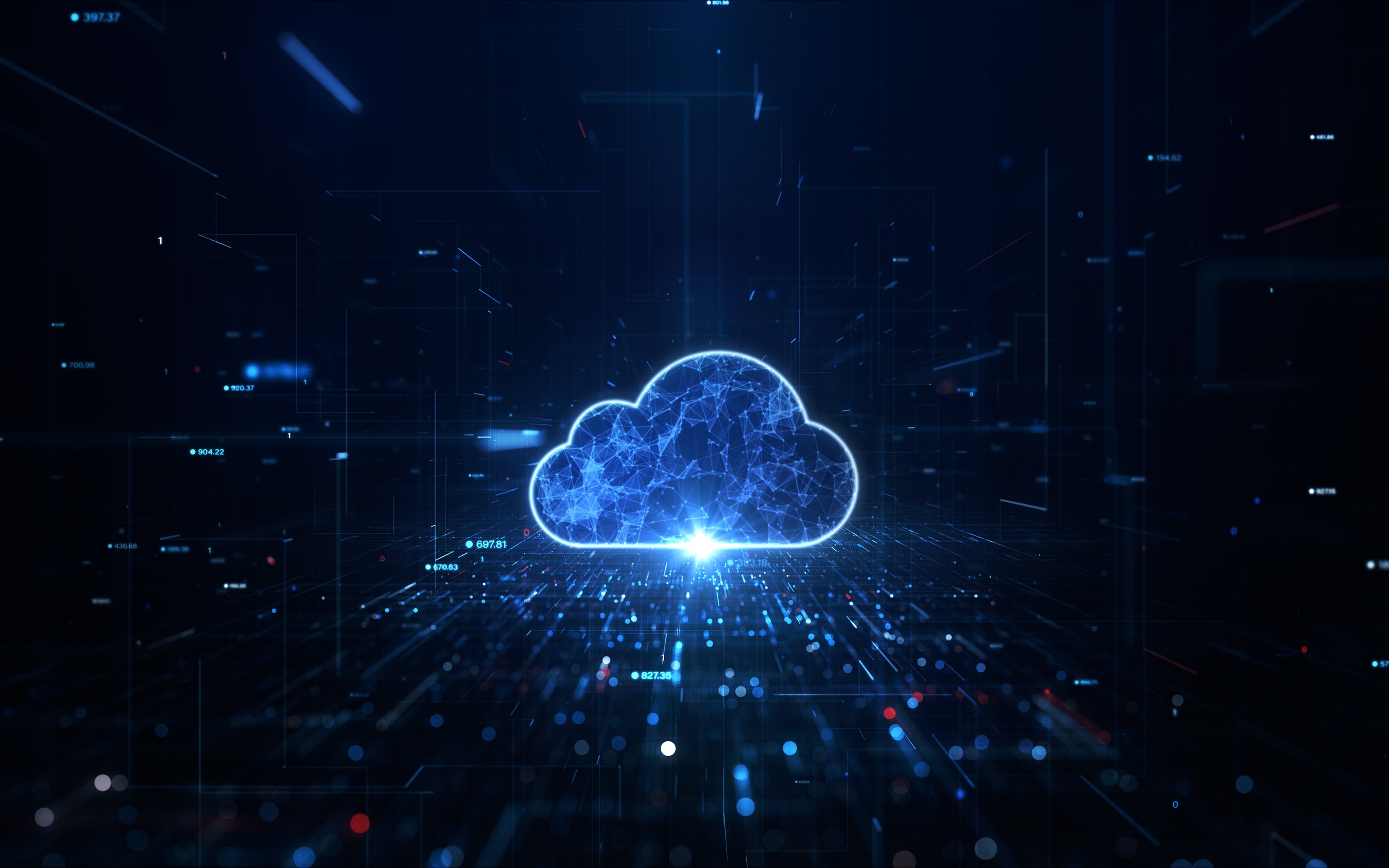 Glowing Digital Cloud - Wallpapers for Apple MacBook 15″ in 2880x1800 resolution