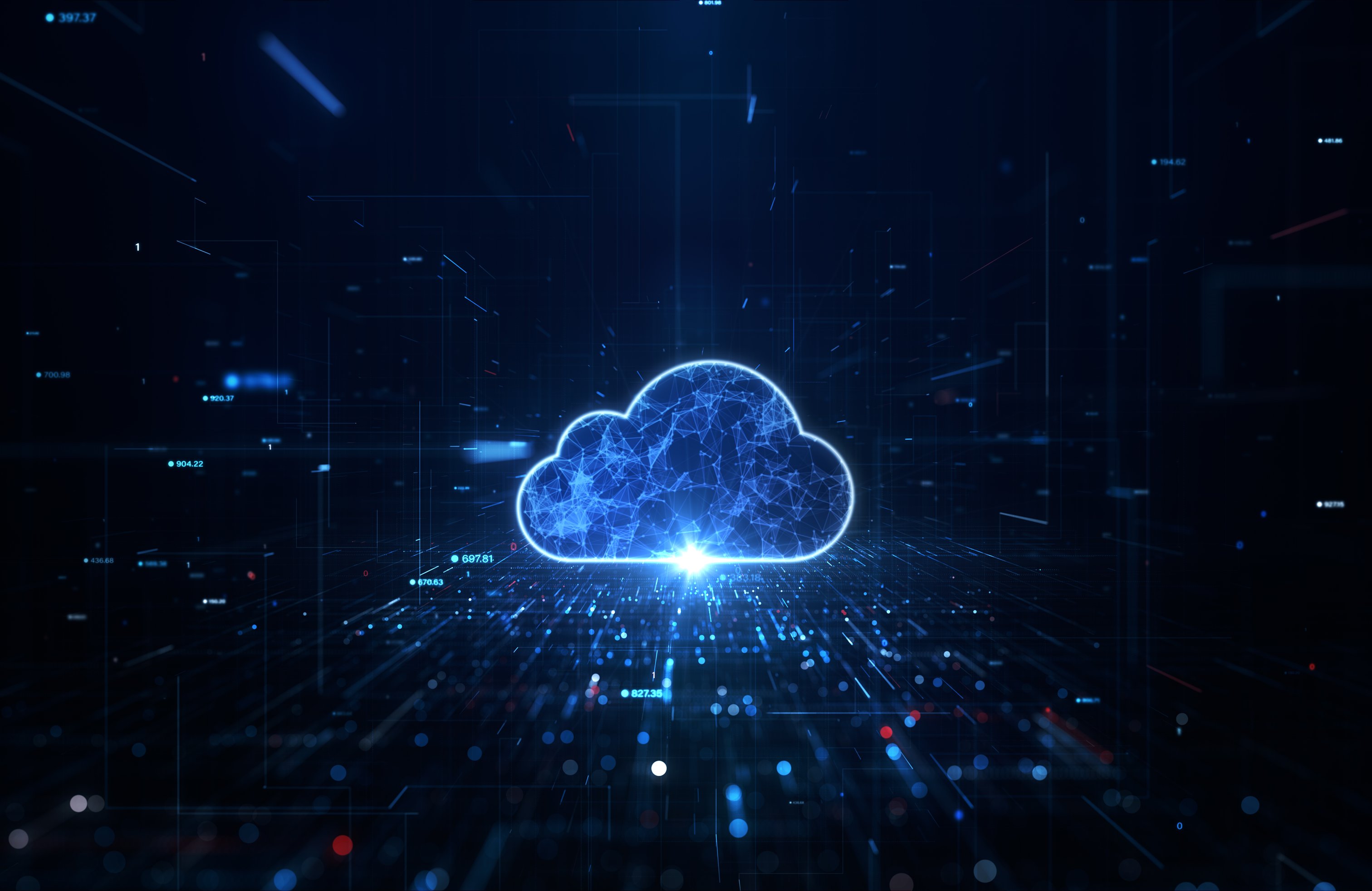 Glowing Digital Cloud - Wallpapers for Apple MacBook 14.2″ in 3024x1964 resolution