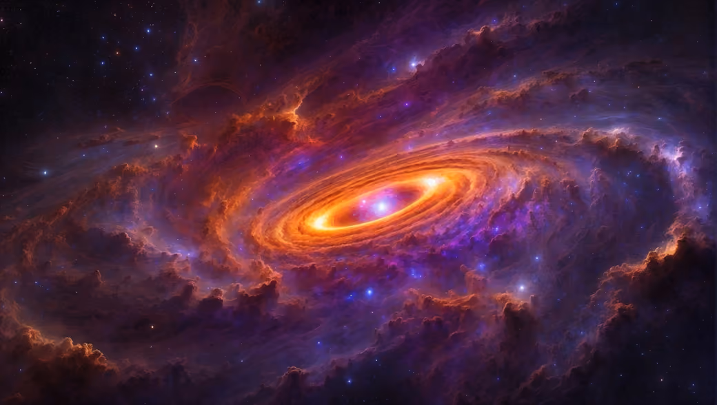 Spiral galaxy with a bright star — desktop and phone wallpaper, free download