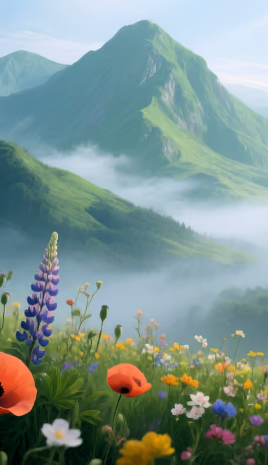 Nature wallpapers: mountains, summer, valley, fog