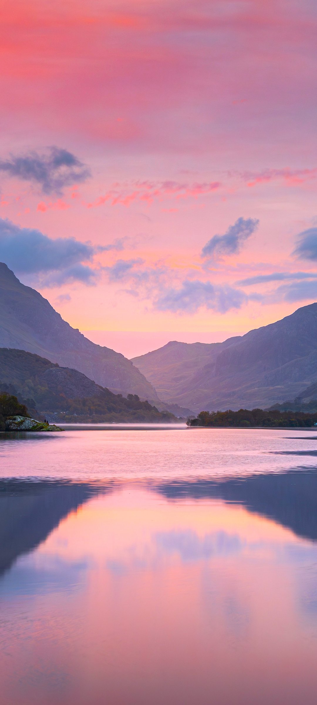 Sunset River in Mountain Valley - Wallpapers for Samsung Galaxy M55, POCO M4/X4/X5, Xiaomi Redmi 12/13/Note 13/Note 14/Note 14S in 1080x2400 resolution