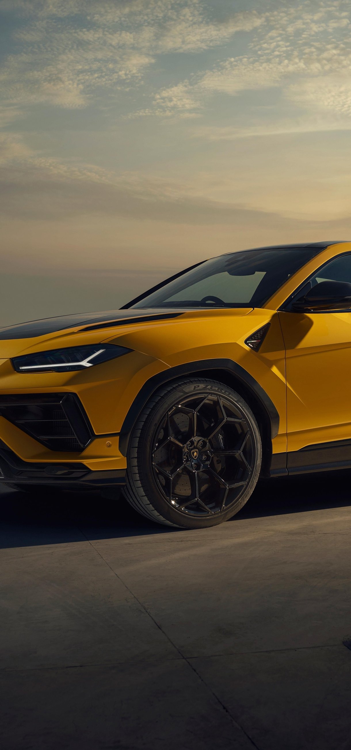 Yellow Lamborghini Urus at Sunset - Wallpapers for Xiaomi 17/17 Pro in 1220x2608 resolution