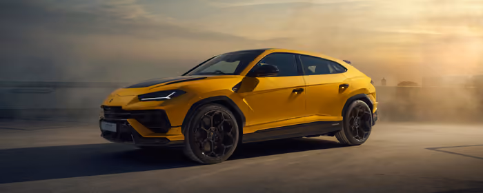 Dual Monitor Wallpapers (7680x2160): Lamborghini Urus, performance SUV, evening, sunset