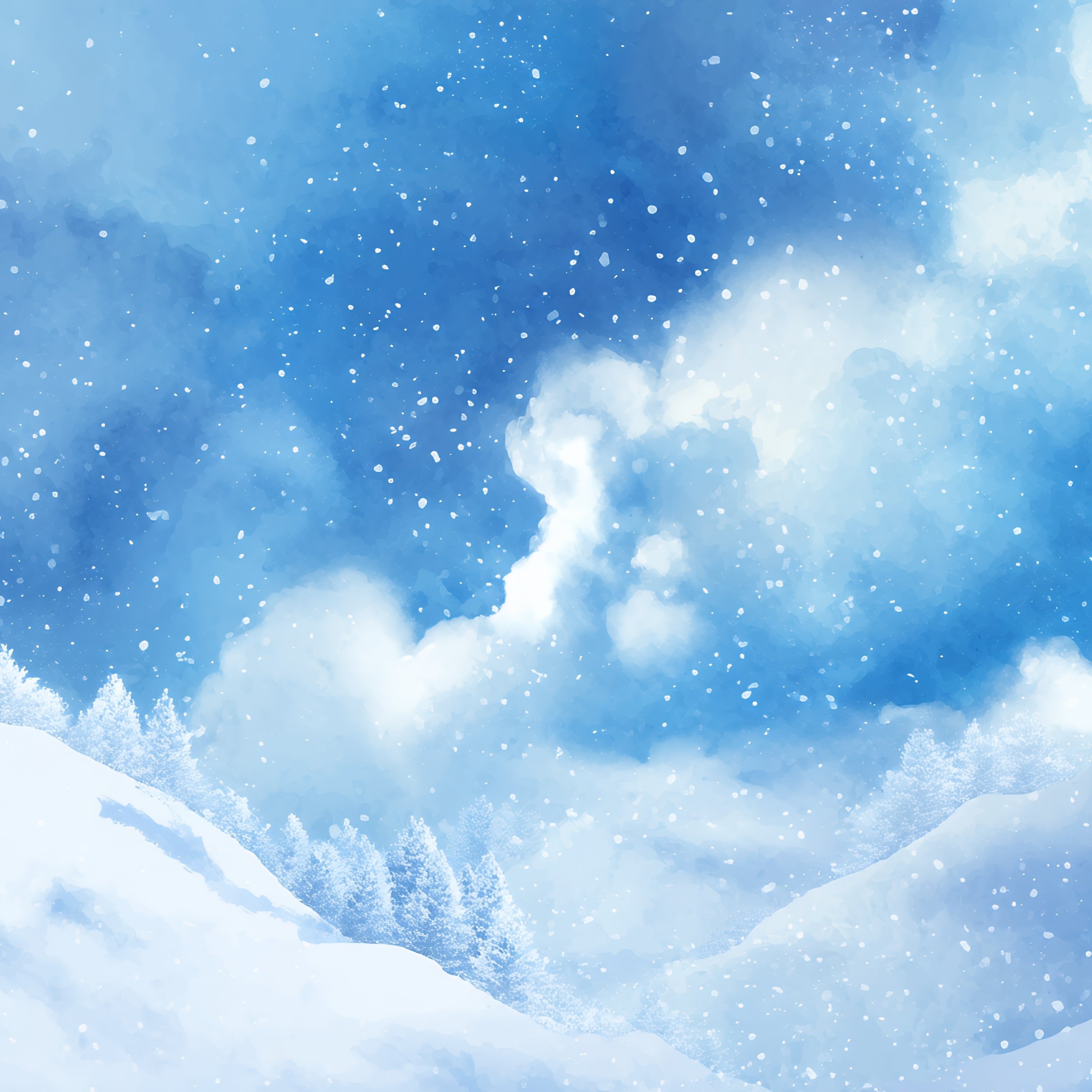 Winter Mountains Under Clear Sky - Wallpapers for Samsung Galaxy Tab S9 FE+/Tab S11, Xiaomi Pad 5, Redmi Pad 2 Pro, POCO Pad in 2560x2560 resolution