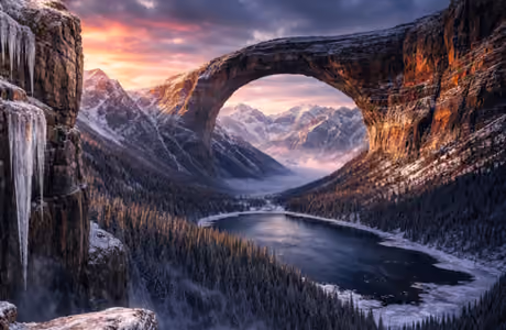 Nature wallpapers: canyon, winter, mountains, valley