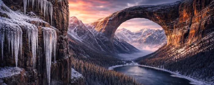 Nature wallpapers: canyon, winter, mountains, valley