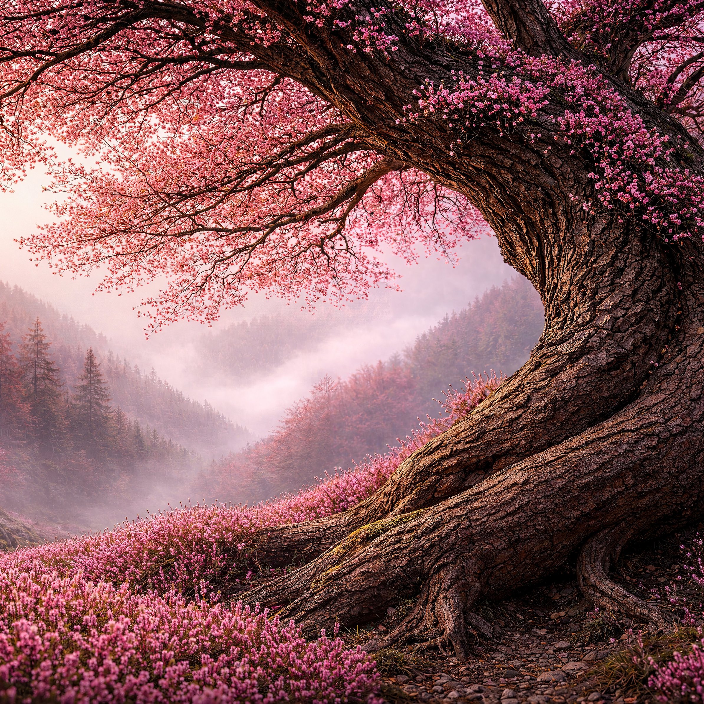 Large Pink Blossoming Tree - Wallpapers for iPad Pro 11″ in 2388x2388 resolution