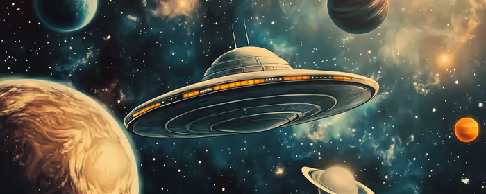 UltraWide 32:9 wallpapers (3840x1080): UFO, spaceship, alien, planet