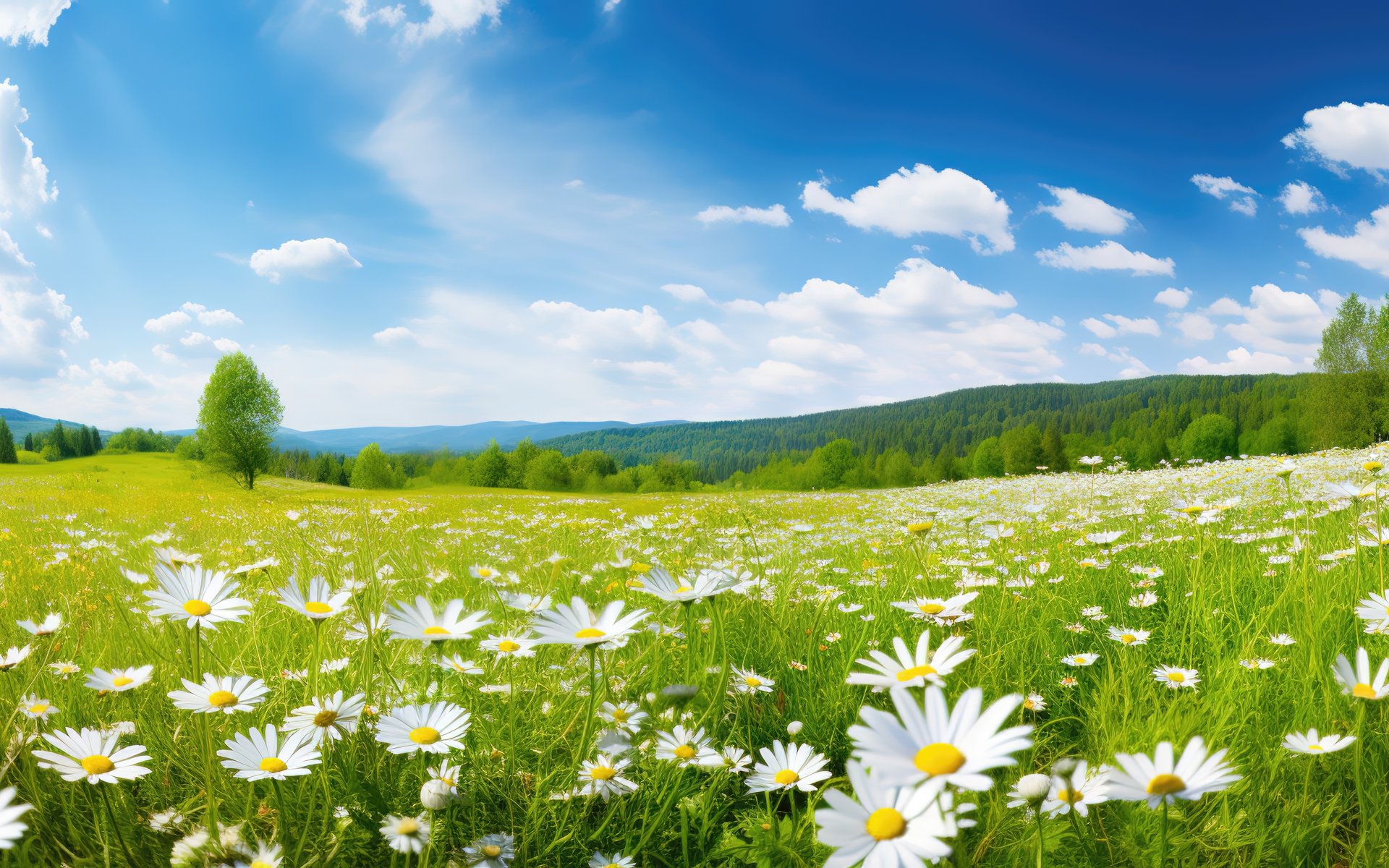 Summer Meadow with Daisies - WUXGA wallpapers in 1920x1200 resolution