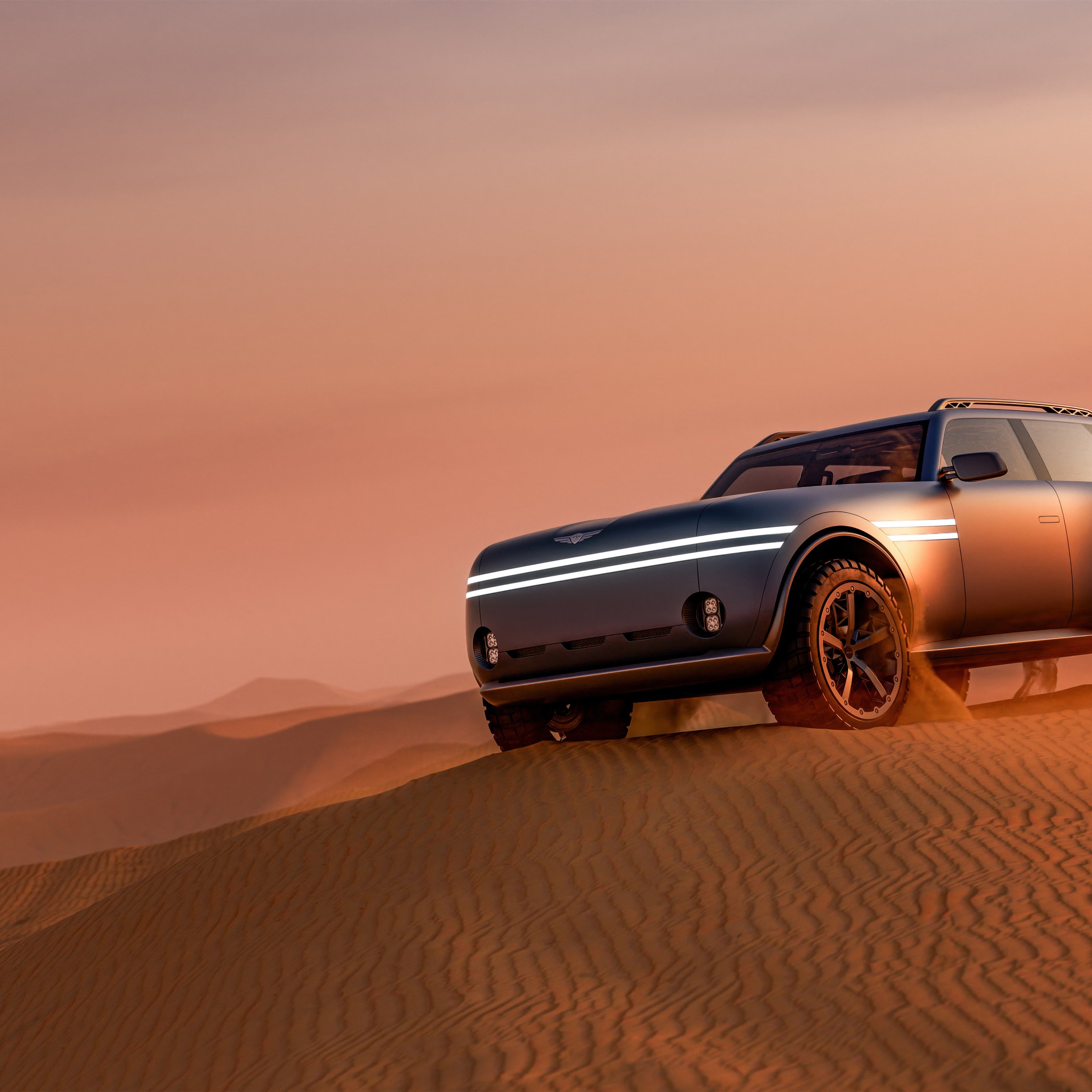 Genesis X Gran Equator Concept at Sunset - Wallpapers for iPad Pro 13″ in 2752x2752 resolution