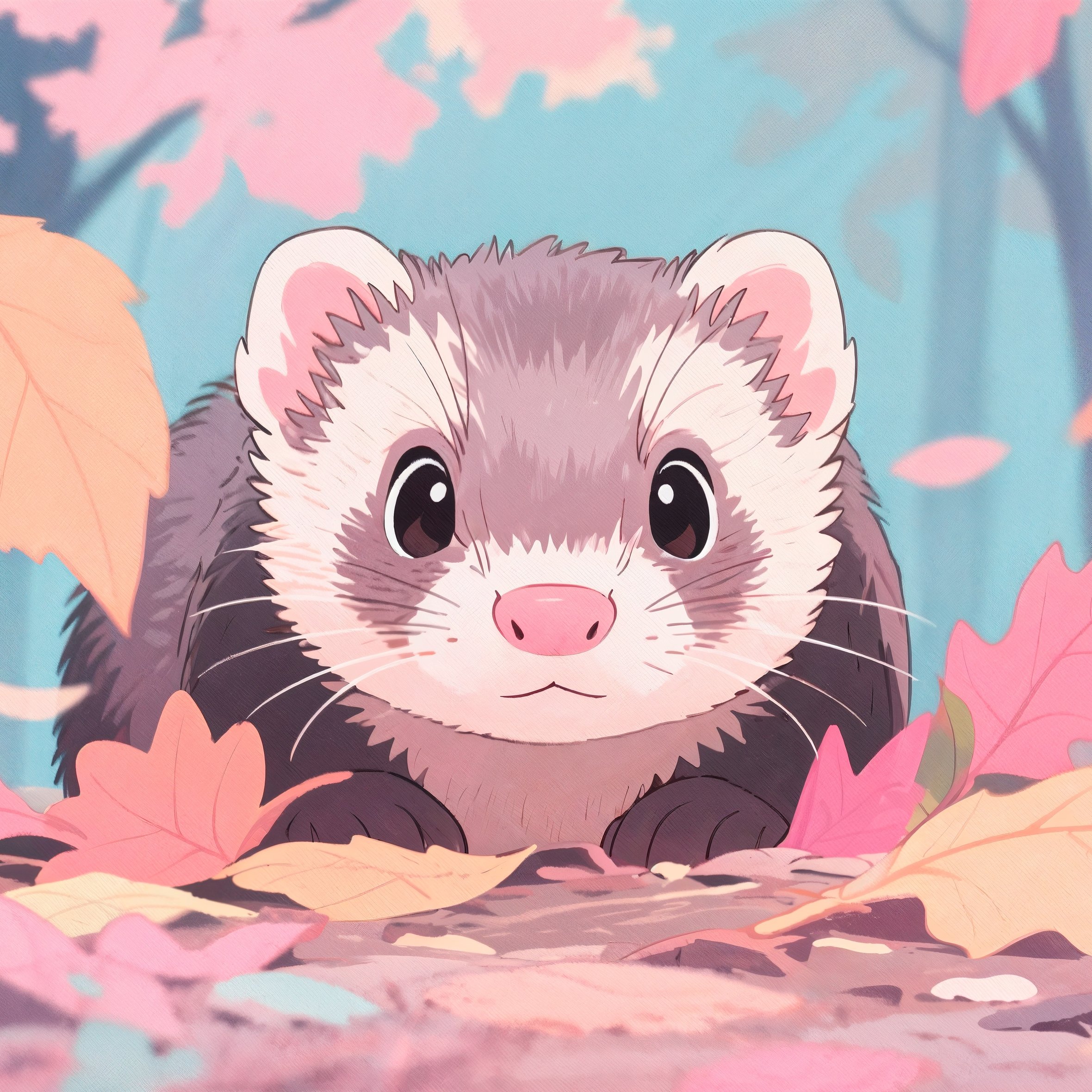 Ferret in Autumn Forest - Wallpapers for iPad Air 10.9″ in 2360x2360 resolution