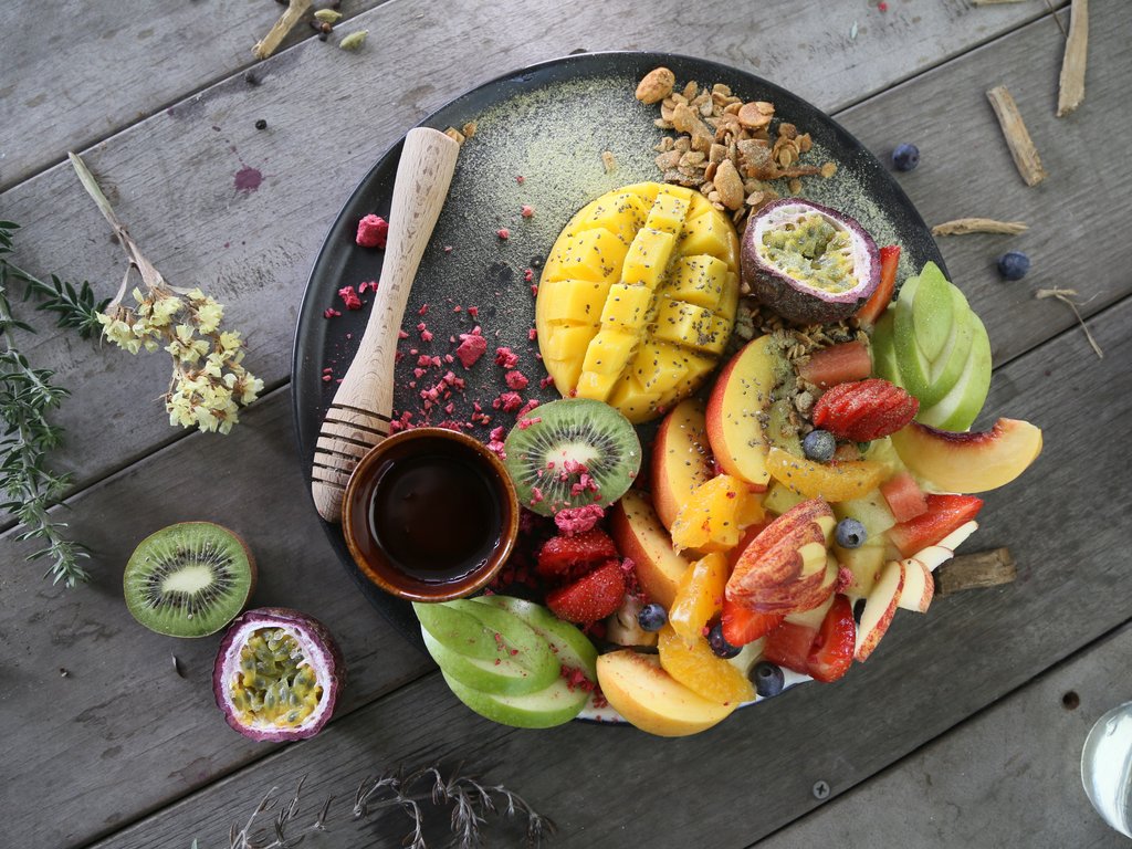 Fresh Fruit Breakfast Plate - XVGA wallpapers in 1024x768 resolution