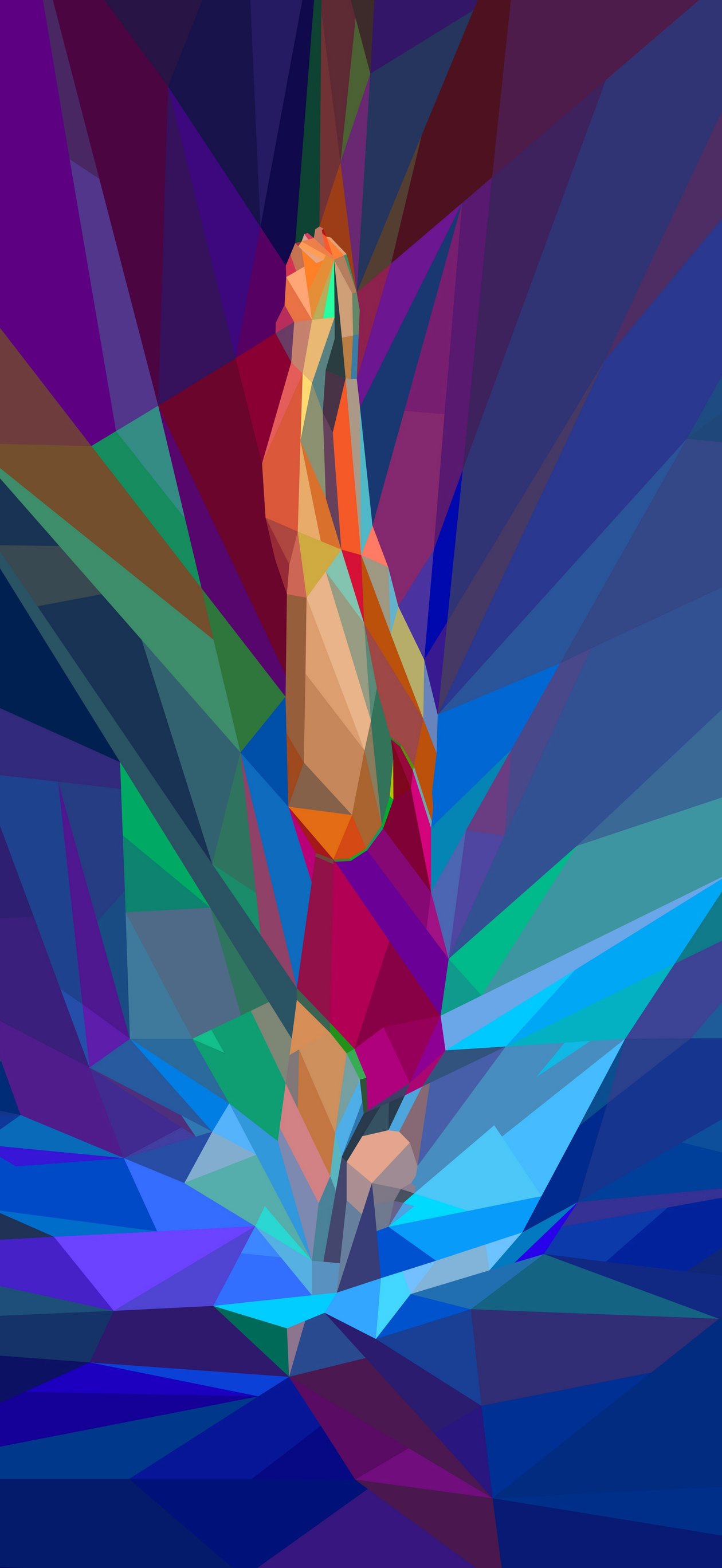 Low Poly Diver Jumping in Pool - Wallpapers for iPhone Air in 1260x2736 resolution