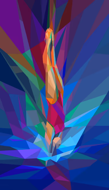 Обои спорт: low poly, дайвер, бассейн, вода