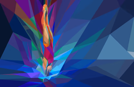 Обои low poly для Samsung Galaxy Tab (1920x1920): low poly, дайвер, бассейн, вода