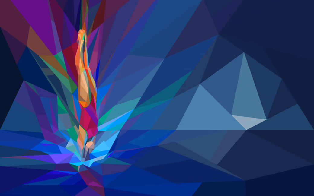 Low Poly Diver Jumping in Pool - Wallpapers for Samsung, HTC, Sony in 540x960 resolution